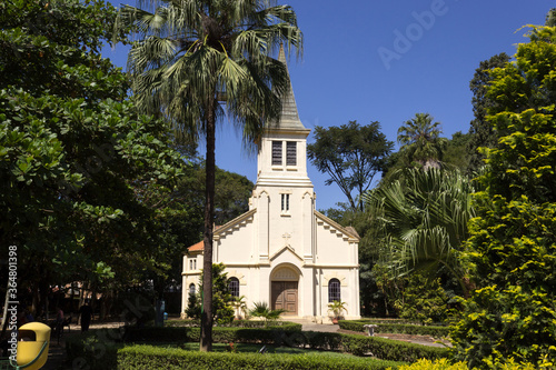 Sao Jose dos Campos, SP, Brazil. Vicentina Aranha Church in the park of the same name. This park was an old sanatorium and today it is frequented by the locals.