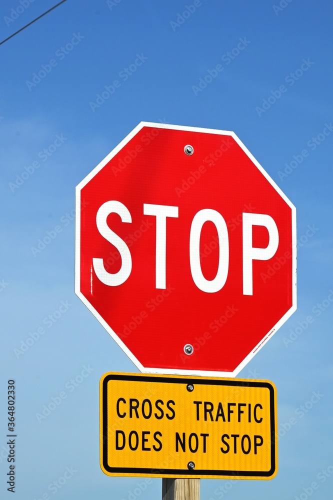 Stop Sign and Warning