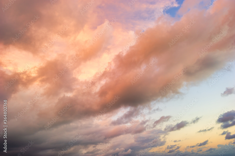 A Colorful Detailed Cloudscape at Sunset