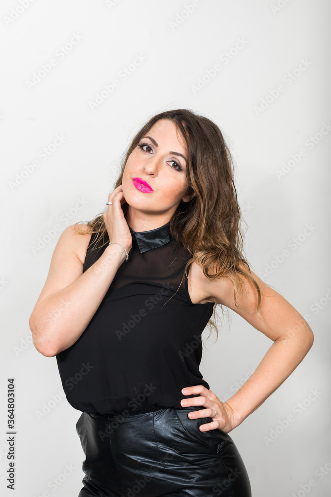 Portrait of beautiful woman with wavy hair Portrait of beautiful woman with wavy hair