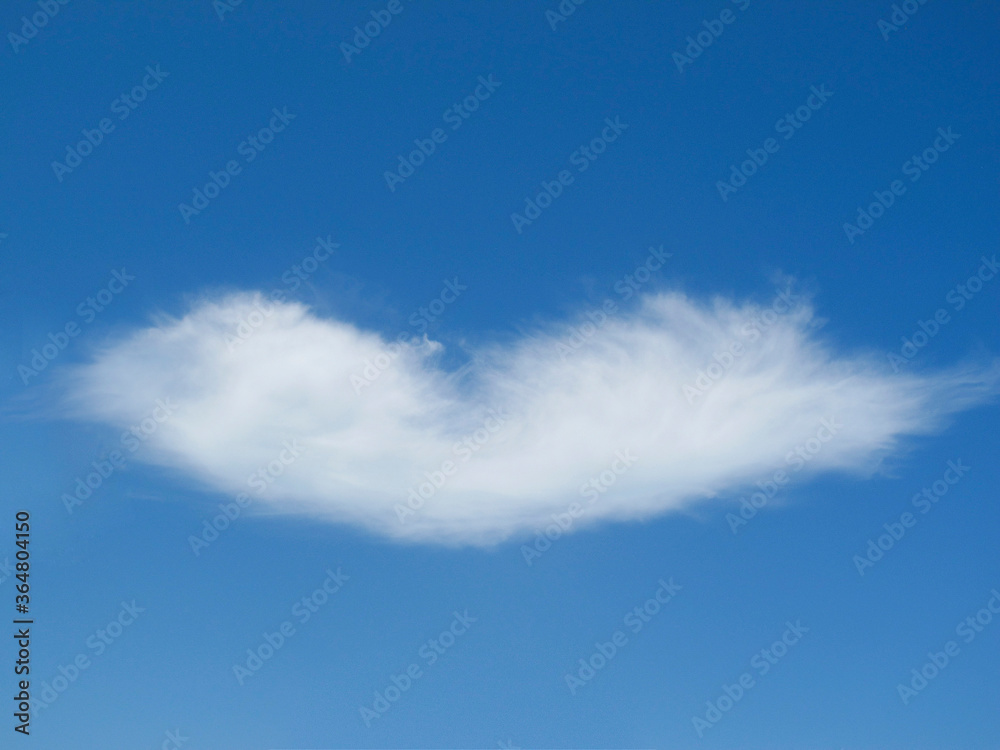 Heart-shaped clouds in the blue sky during the day Heart-shaped clouds in the blue sky during the day