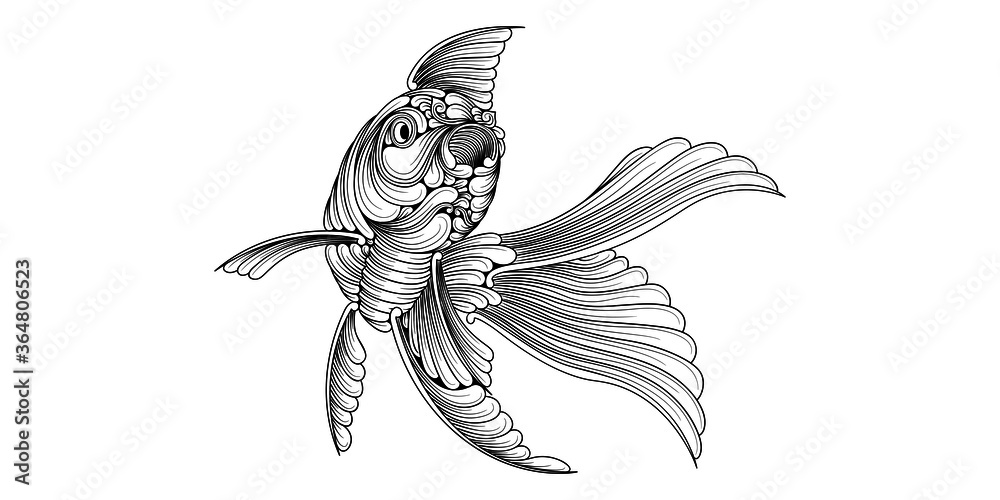 Fototapeta premium vector illustration of a fish