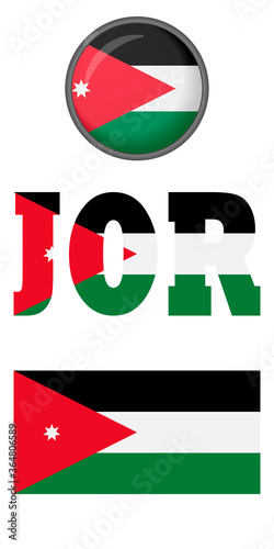 Icons of the flag of Jordan on a white background. Vector image: flag of Jordan, the button and the abbreviation. You can use it to create a website, print brochures, booklets, flyers, travel guides. Free Download Icons of the flag of Jordan on a white background. Vector image: flag of Jordan, the button and the abbreviation. You can use it to create a website, print brochures, booklets, flyers, travel guides. - GFXLoad