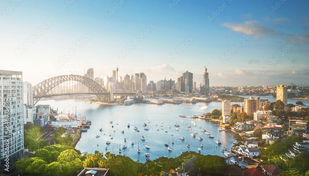 Fototapeta premium sunrise, Sydney harbor, New South Wales, Australia