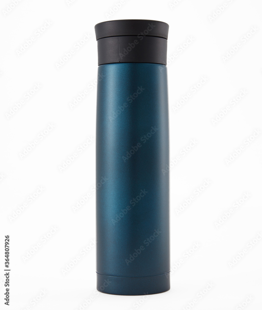 .Full length blue water bottle. Isolated on white background. .Full length blue water bottle. Isolated on white background.