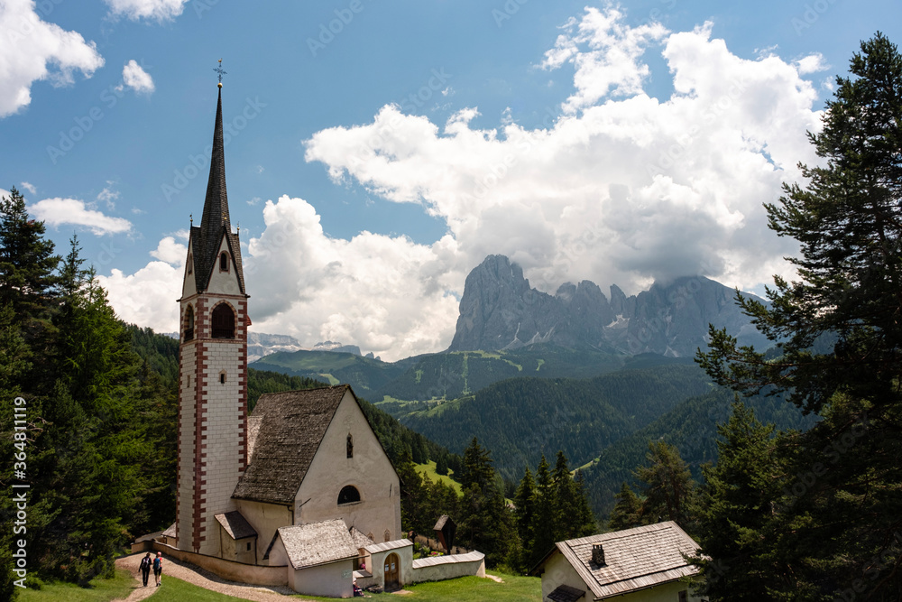 Fototapeta premium Mountain church in Val Gardena Italy