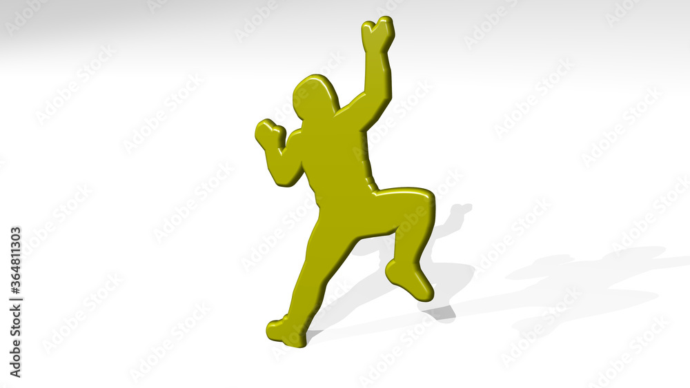 athletic sport made by 3D illustration of a shiny metallic sculpture with the shadow on light background. athlete and active athletic sport made by 3D illustration of a shiny metallic sculpture with the shadow on light background. athlete and active