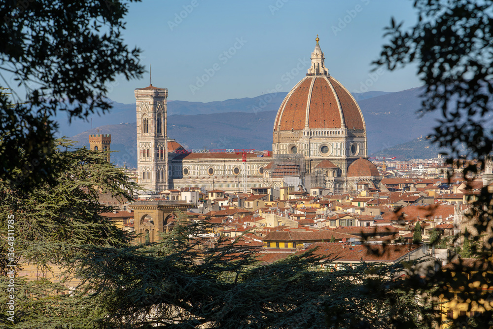 Amazing view of Cathedral of Santa Maria del Fiore in Florence