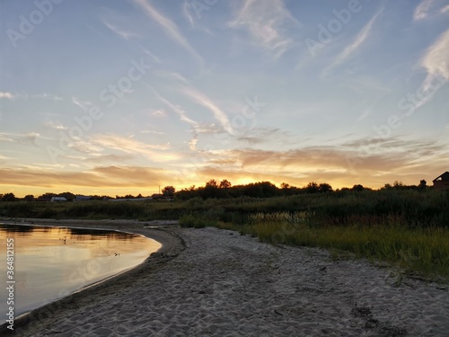 sunset over the river