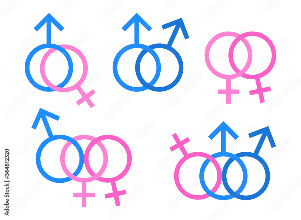 vector image of gender symbols of man and woman Stock Vector | Adobe Stock