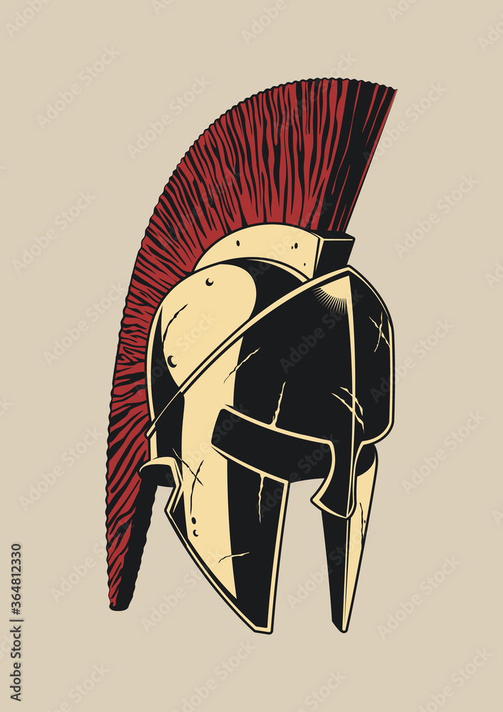 Spartan helmet. Vector drawing - Stock Illustration [82352820] - PIXTA