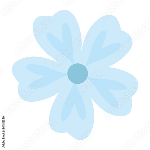 blue flower design, natural floral nature plant ornament garden decoration and botany theme Vector illustration