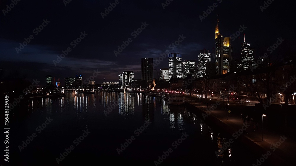 night view of the city of Frankfurt
