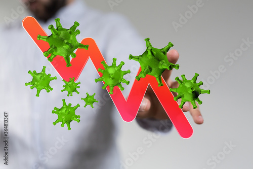 Financial stock graph has d...