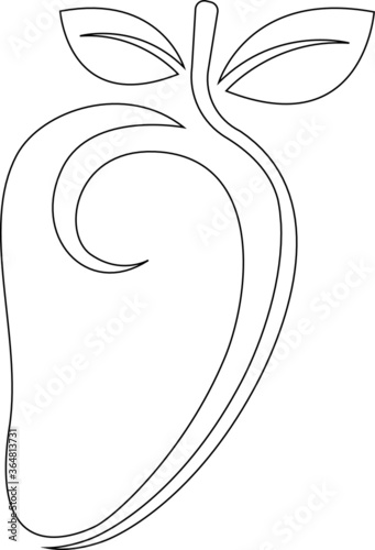 vector illustration of a mango on white background