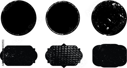 Grunge post Stamps Collection, Circles. Banners, Insignias , Logos, Icons, Labels and Badges Set . vector distress textures.blank shapes.