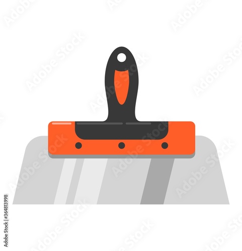 Putty knife builder tape brush vector icon