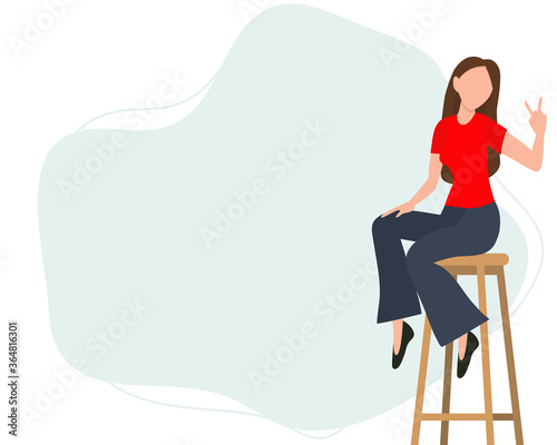 Blogger girl, freelancer woman. Video channel website, new content technology. Blogging miniature vector illustration.