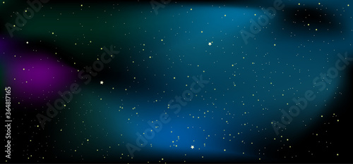 Space. Stars and galaxies. Night sky. Universe, black background, gradient. Vector