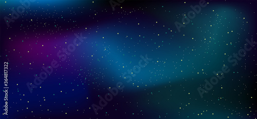 Space. Stars and galaxies. Night sky. Universe  black background  gradient. Vector