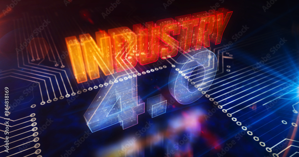 Industry 4.0 symbol 3d illustration