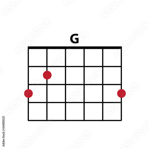 Basic guitar chord icon vector flat style illustration