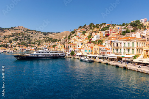 Gialos, the port of beautiful Symi island in Greece. Europe © vivoo