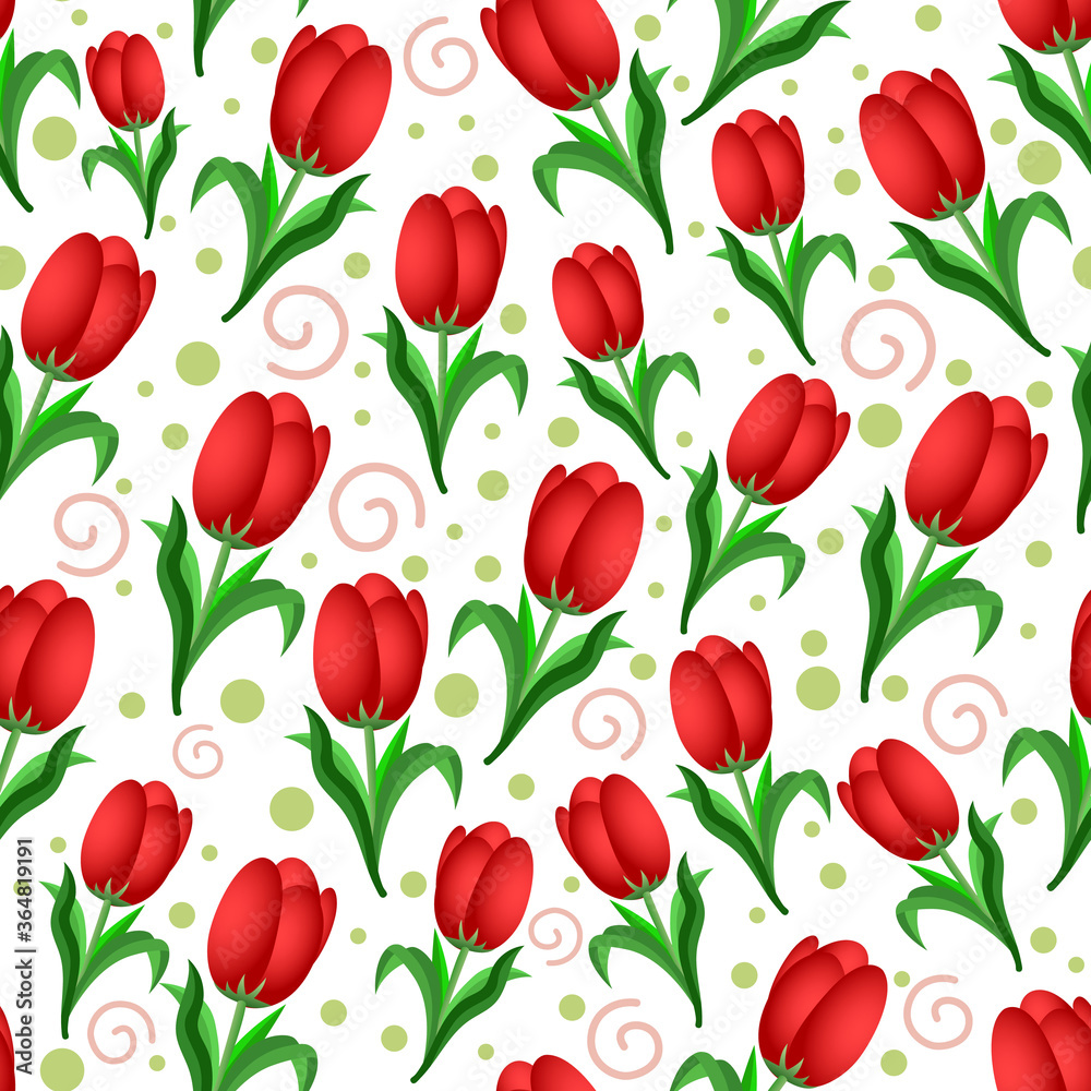 red tulip vector pattern red tulip vector pattern