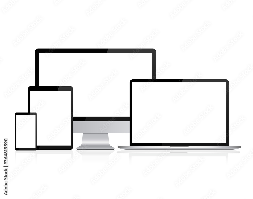 Realistic Vector Digital Tablet, Mobile Phone, Smart Phone, Laptop and Computer Monitor. Modern Digital Devices Isolated on a white background. Vector EPS 10 Realistic Vector Digital Tablet, Mobile Phone, Smart Phone, Laptop and Computer Monitor. Modern Digital Devices Isolated on a white background. Vector EPS 10
