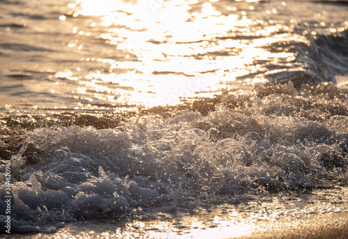 wave splash sea beach close up sunrise © aleksandar nakovski