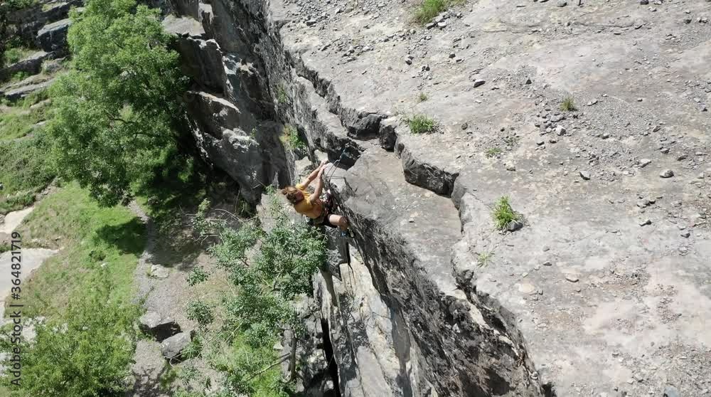 Aerial video of a Rock Climber at Cheddar Gorge, Somerset UK. Aerial video of a Rock Climber at Cheddar Gorge, Somerset UK.