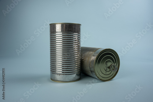 Steel cans with dog food