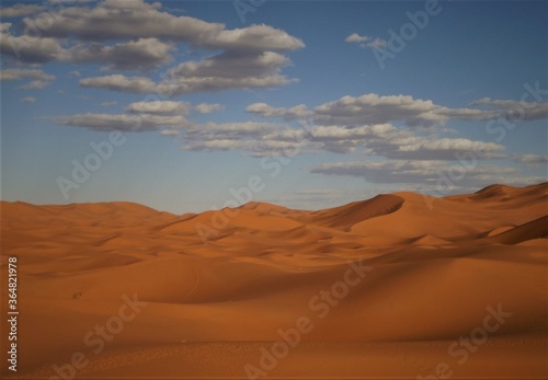 Sand Dunes in Sahara Desert in Morocco photo