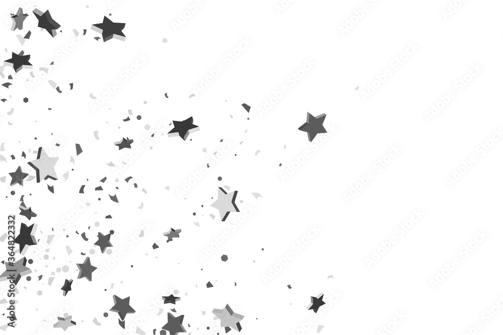 Silver volumetric star-confetti