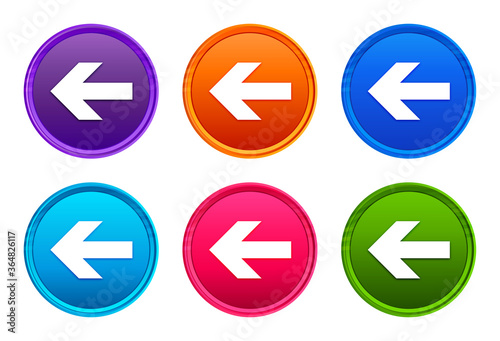 Back arrow icon luxury bright round button set 6 color vector Free Download Back arrow icon luxury bright round button set 6 color vector - GFXLoad