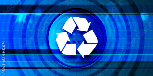 Recycle icon optimum prime digital smart blue banner background abstract futuristic motion illustration
