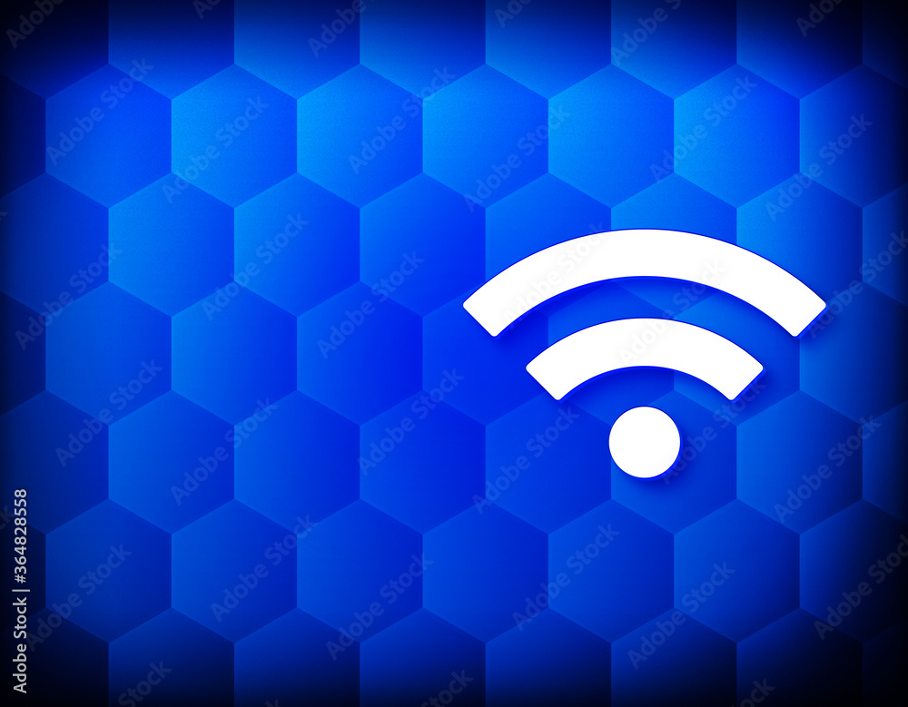 Obraz premium Wifi icon hexagon creative abstract blue background seamless hexagonal illustration design