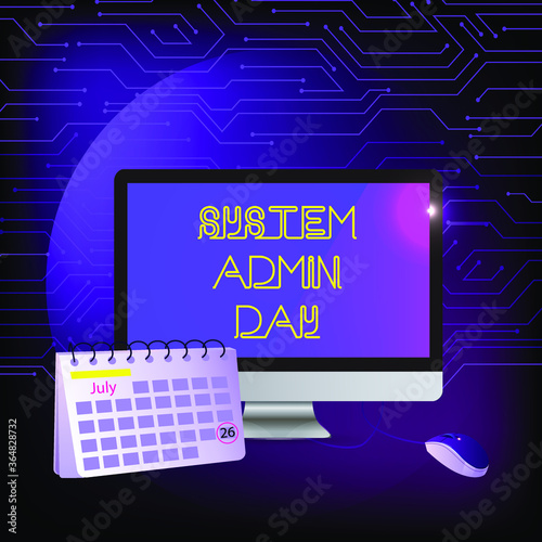 Illustration, July 26. System Administrator Day.
Modern concept for your design.