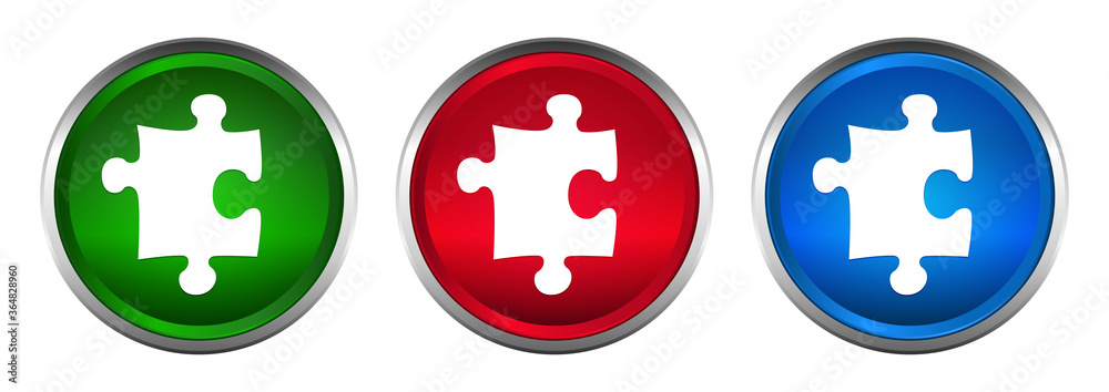 Naklejka premium Puzzle icon supreme round button set design illustration