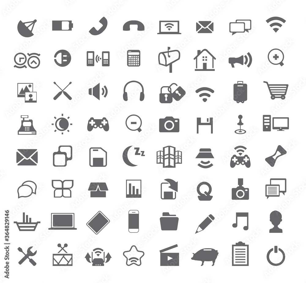 Media Icon set  (vector) 
office ,media, mobile icons