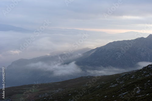 Fototapeta Naklejka Na Ścianę i Meble -  Blue dawn at the mountains