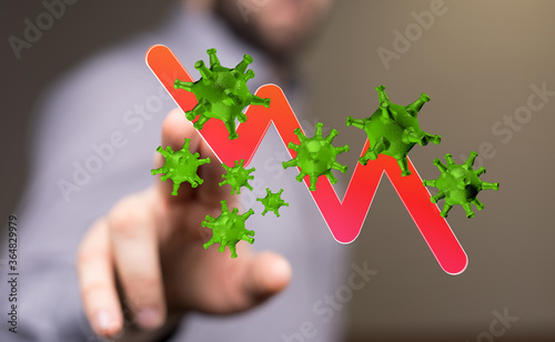 Financial stock graph has d...