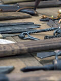 Blacksmith tools on the table