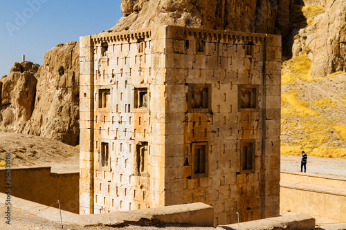 Ka'ba-ye Zartosht (cube shaped construction), Naqsh-e Rustam, an ancient necropolis in Pars Province, Iran. photo