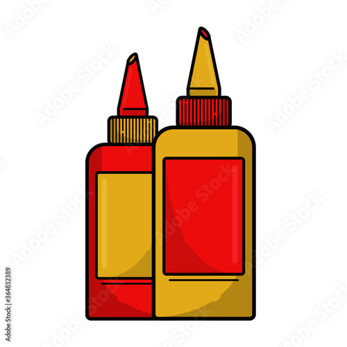 ILLUSTRATION OF MUSTARDA POT AND KETCHUP photo