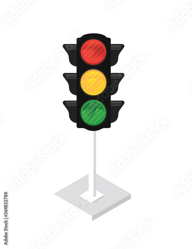 Traffic lights vector icon front view