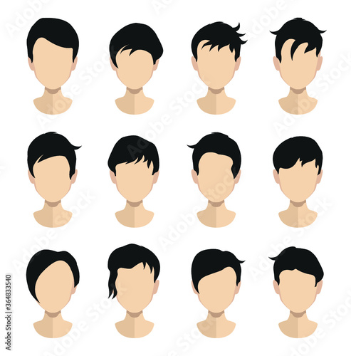 hair, vector hairstyle in puppet