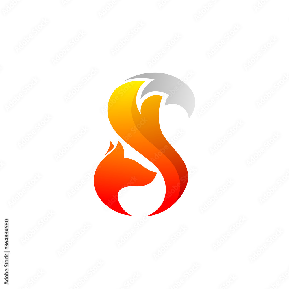 Fototapeta premium fox that formed fire abstract logo