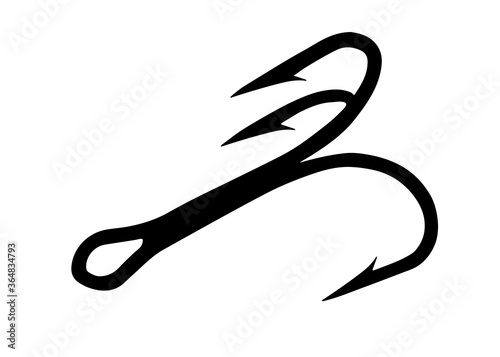 Triple fishing hook for catching predatory fish.