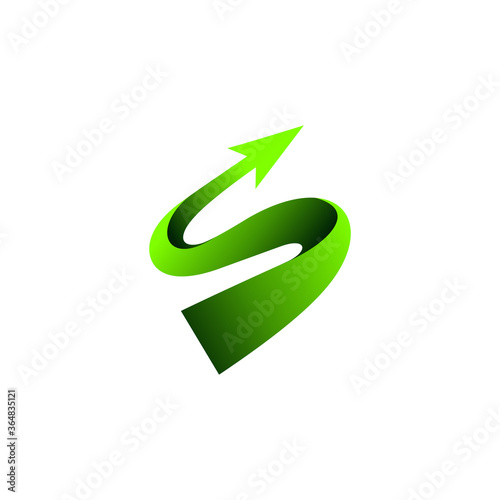 Free Download letter s logo with arrow grow up symbol - GFXLoad